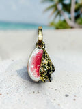 10 Karat Yellow Gold Hand-enameled Small Conch Charm Pendant