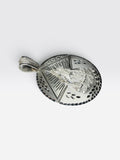 Sterling Silver Our Lady of Charity "Caridad del Cobre" 50mm (1.96" Diameter) Handmade Medal Pendant