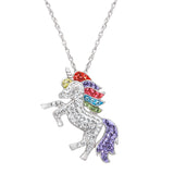 STERLING SILVER UNICORN PENDANT WITH SWAROVSKI CRYSTALS