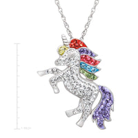 STERLING SILVER UNICORN PENDANT WITH SWAROVSKI CRYSTALS