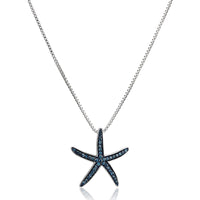 1/5 CT (0.20) BLUE DIAMOND STARFISH PENDANT