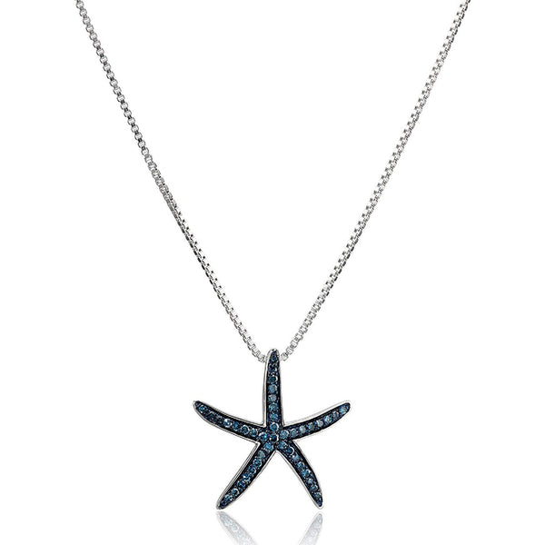 1/5 CT (0.20) BLUE DIAMOND STARFISH PENDANT