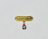 10Kt Gold God Bless Me with Genuine Azabache Baby Pin