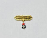 10Kt Gold God Bless Me with Genuine Azabache Baby Pin