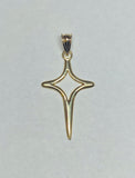 14 Karat Yellow Gold Freeform Modern Cross Pendant