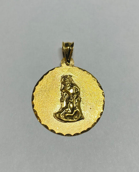 14 Karat Yellow Gold Saint Lazarus "San Lazaro" 21mm (Nickel Size) Medal