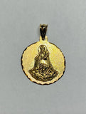 14 Karat Yellow Gold Our Lady of Charity "Caridad del Cobre" 21mm (Nickel Size) Medal