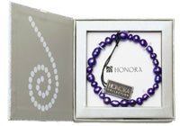 Honora 5 - 9mm Purple Dyed Freshwater Pearl Stretch Bracelet