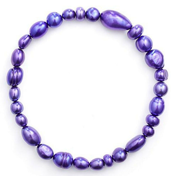 Honora 5 - 9mm Purple Dyed Freshwater Pearl Stretch Bracelet