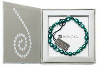 Honora 5 - 9mm Teal Dyed Freshwater Pearl Stretch Bracelet