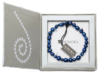 Honora 5 - 9mm Blue Dyed Freshwater Pearl Stretch Bracelet