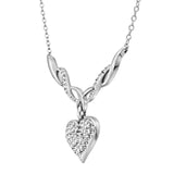 Sterling Silver 18" Heart Necklace with Swarovski Crystal Elements