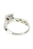 Sterling Silver Genuine 1/5 CTW Diamond Antique Style Solitaire Ring (Size 7)